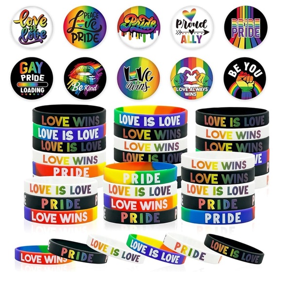 60 Pcs Rainbow Pride Accessories Set - Picture 1 of 4